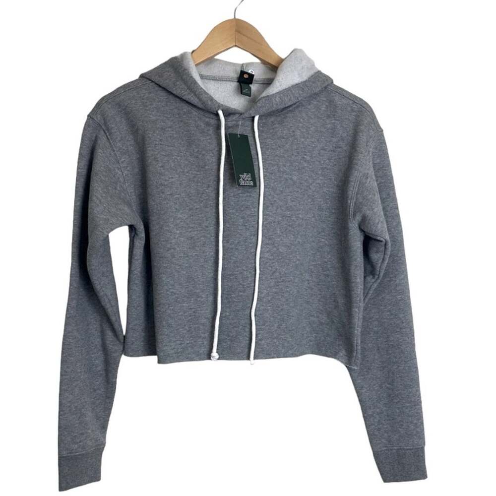 Wild Fable Women's Cropped Hoodie Heather Gray XS, NEW